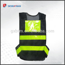 Polyester-Maschen-Sicherheits-Sicherheitswesten 100% mit reflektierender Reis-Verkehrssicherheitsweste-Tasche